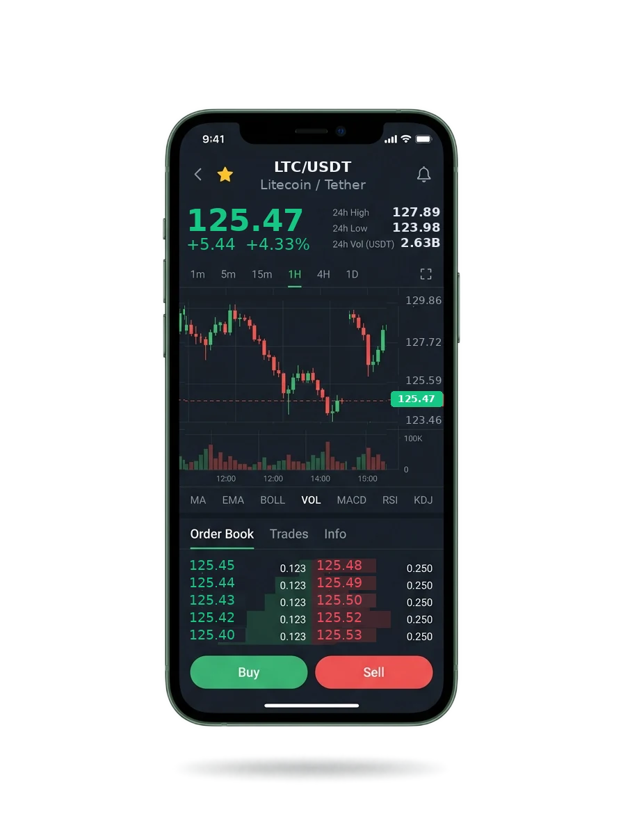 Mobile app screen showing a portfolio summary and a message thread with an account manager